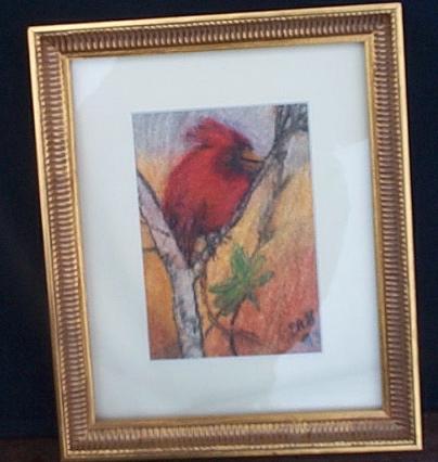 Cardinal in a Birch Tree - Elizabeth Gawronski