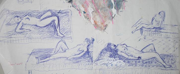 Etude au stylo bic II - Ali El Hadj Tahar - Cliquer pour afficher en grand