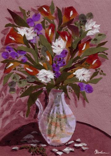 Bouquet on a Round Table - Marina Gershman
