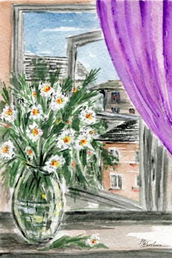 Daisies on a window - Marina Gershman