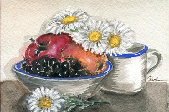 Daisies with Fruits - Marina Gershman