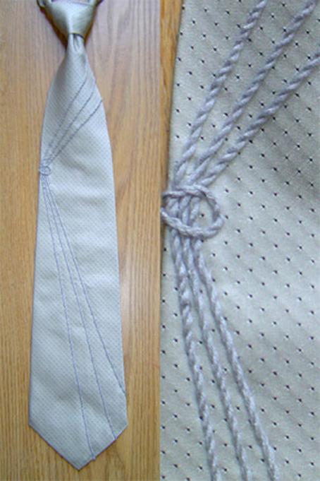 Grey polkadots tie - Marina Gershman