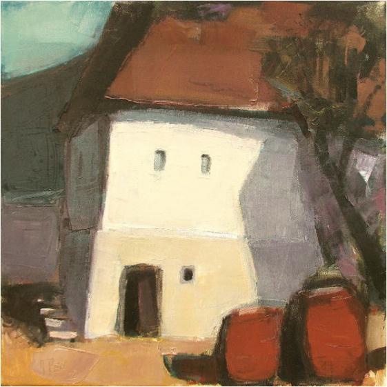 Barrels before the Gradnik's wine cellar; Nr. 08.0 - Adolf Pen