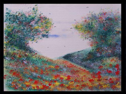 Flowered field in spring - Ferenc Sebök