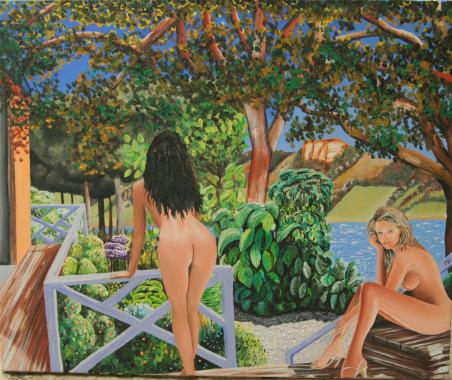 filles de Verlaine sur une terrasse de Bonnard - Franck Tanviray