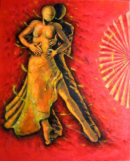 Tango dancers with  fan - Neima