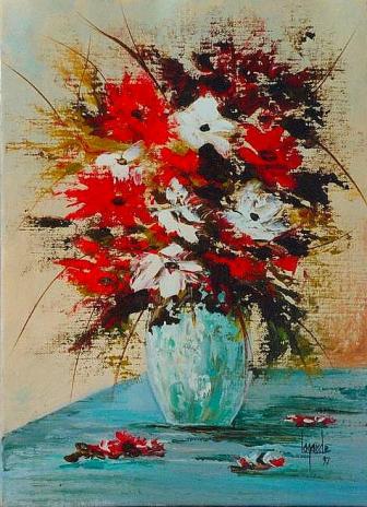 174 Bouquet des champs au vase claire - Geneviève Lagarde