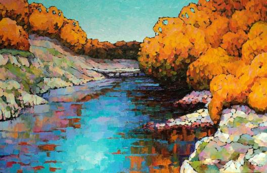 Orange bushes - Valery Veselovsky