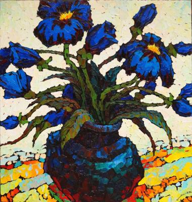 Dark blue flowers. - Valery Veselovsky