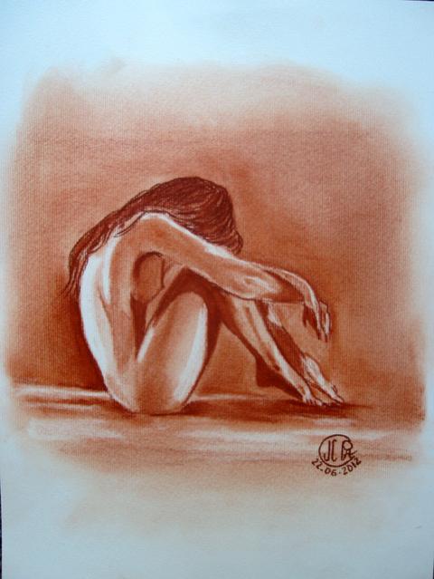 Femme assise sur le sol - Jean-Claude Ciutad-Savary