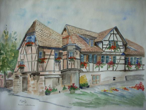 Maison alsacienne . - Marcelle Lugez - Click to enlarge