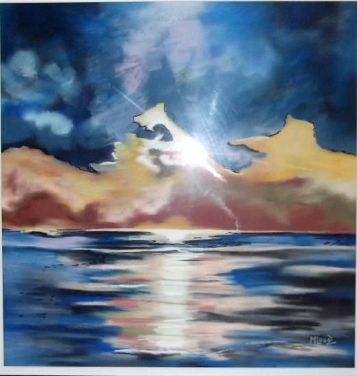 Soleil couchant . - Marcelle Lugez