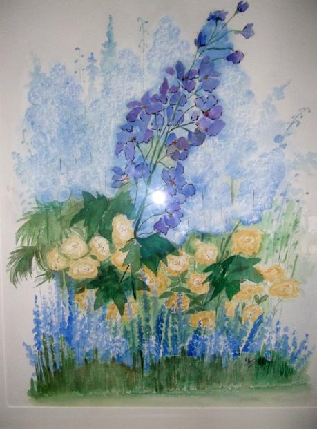 Les delphiniums bleus . - Marcelle Lugez