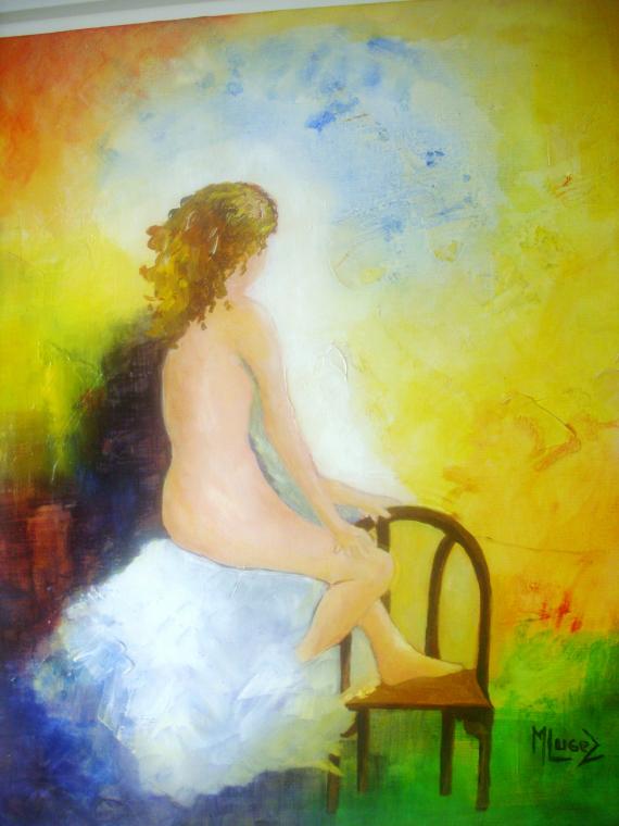 Jeune fille assise - Marcelle Lugez