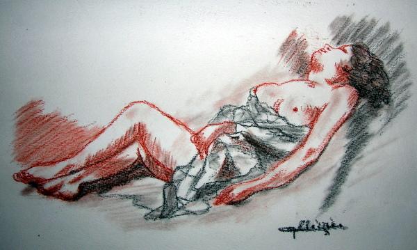 Demi-nue - Michèle Ollivier - Cliquer pour afficher en grand