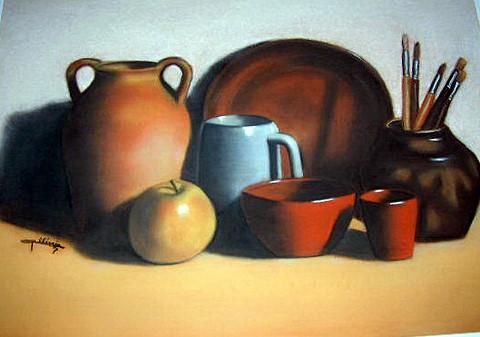 Nature morte à la pomme - Michèle Ollivier