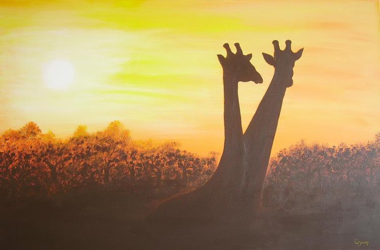 giraffes - Claudine Jean - Click to enlarge