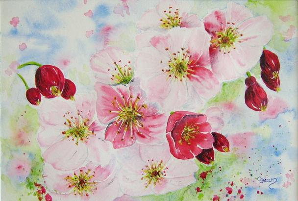 Pruniers roses - Claudine Jean - Click to enlarge