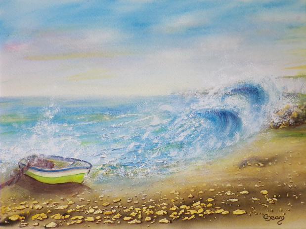 Vagues et galets - Claudine Jean - Click to enlarge