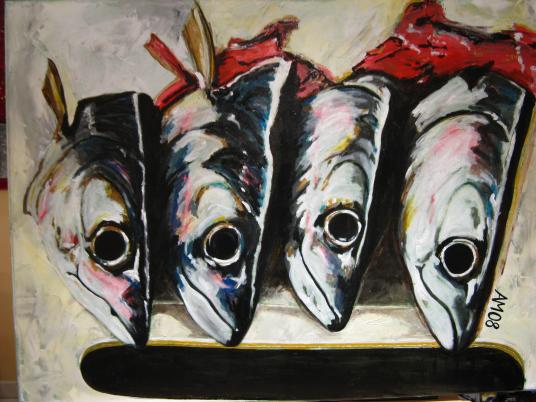 Nature morte aux poissons - André Martinez