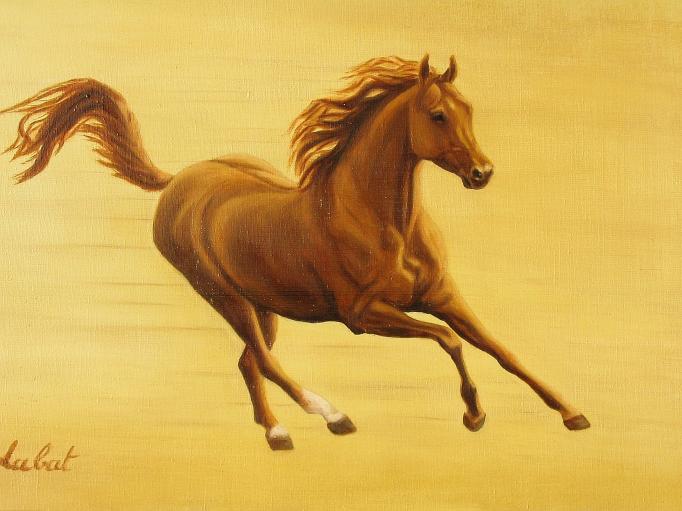 Alezan au galop - Nathalie Labat - Click to enlarge