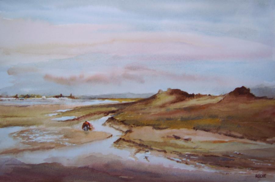 Pêcheur en Baie de Somme.Pointe du Hourdel. - Alain Roche - Cliquer pour afficher en grand