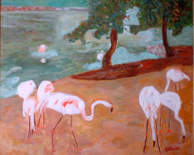 les flamants roses - Brigitte Stienne - Click to enlarge