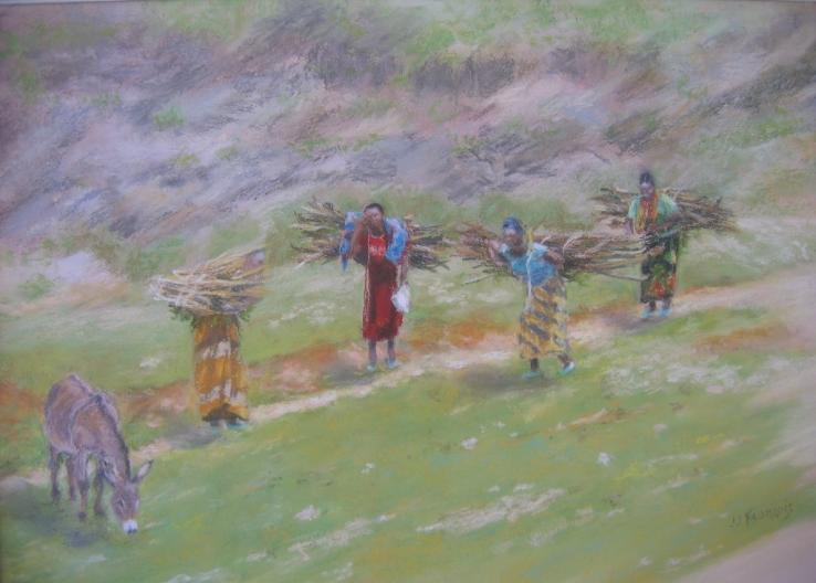 porteuses de bois en Ethiopie - Josette François - Click to enlarge