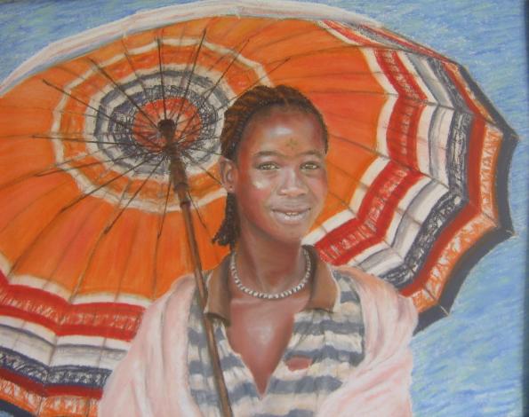 Ethiopienne à l'ombrelle - Josette François - Click to enlarge