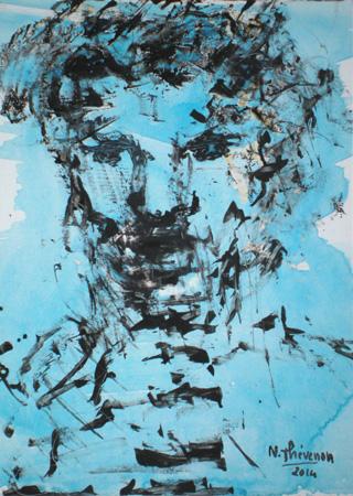 Portrait bleu - Nicole Thévenon