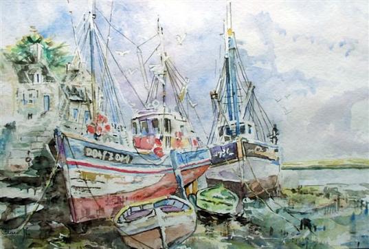 Bateaux au repos - Nicole Claes