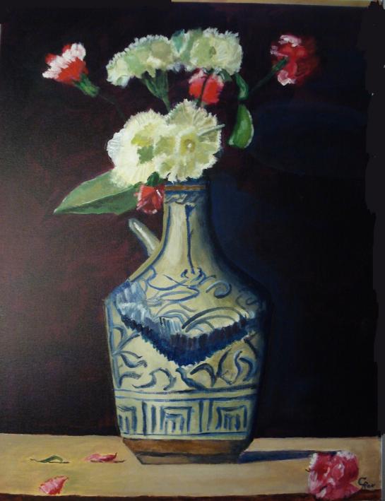 Vase of carnations - Ron Castle