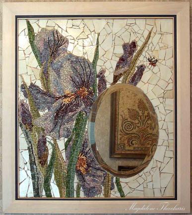 MOSAIC MIRROR WITH IRIS - Magdalene Theocharis