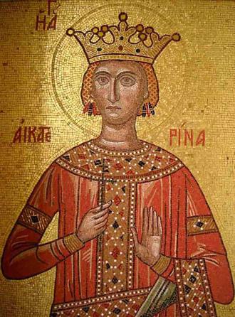 ST CATHERINE OF ALEXANDRIA. BYZANTINE - Magdalene Theocharis