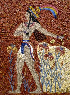 THE PRINCE HOLDING LILIES. MICROMOSAIC - Magdalene Theocharis