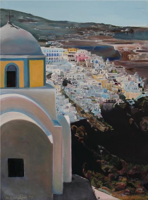 Caldera Church Santorini Greece - Debra Chmelina