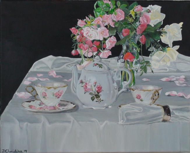 Tea and Roses - Debra Chmelina - Cliquer pour afficher en grand