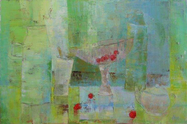 Green Still life with Strawberries - Anna Medvedeva - Click to enlarge