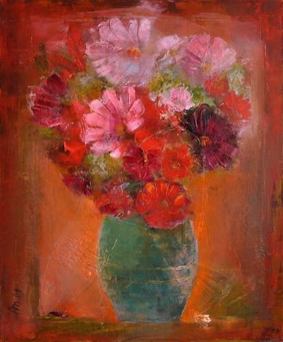 Green Jag with Flowers - Anna Medvedeva