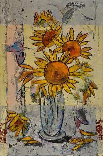 Vase with Sunflowers - Anna Medvedeva