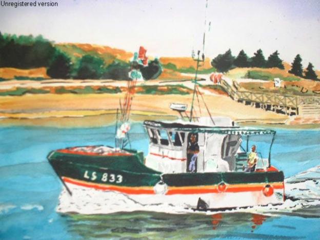 Bateau rentrant au port - Olivier Desmarest - Cliquer pour afficher en grand