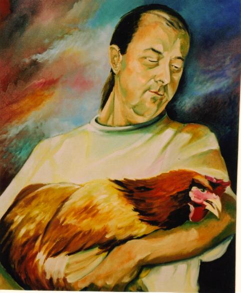 André et sa poule - Martine Woellet