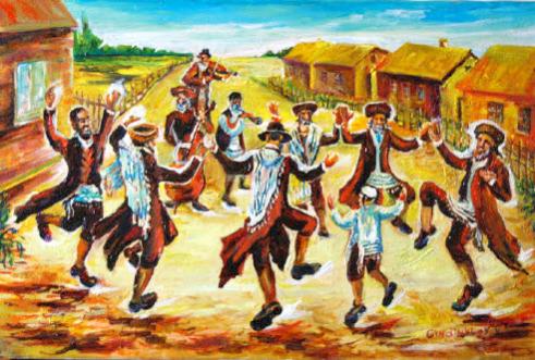 Holiday in the Jewish settlement. Abstraction. - Vera Gindinblat