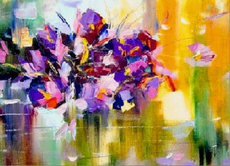 Abstraction. Iridescent flowers. - Vera Gindinblat