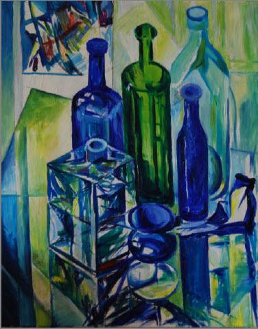 Empty bottles. Abstraction. - Vera Gindinblat