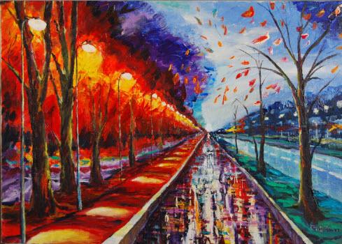 After a rain. Abstraction. - Vera Gindinblat