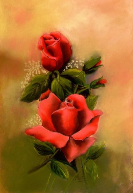 Roses rouges - Françoise Martorel