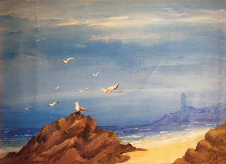 Envol de mouettes - Stéphane Brandého - Cliquer pour afficher en grand