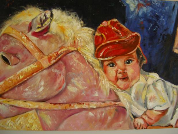 Bebe et son cheval - Monica Ciocan - Cliquer pour afficher en grand