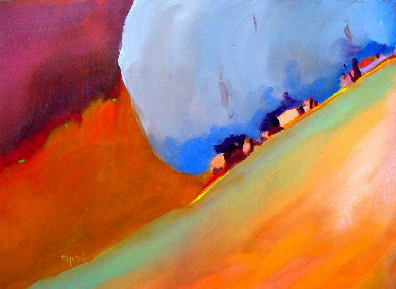 Colline aux arbres bleus - Robert Lysiak - Click to enlarge